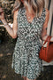 Bohemian Floral All Over Print V Neck Sleeveless Tunic A Line Summer Dress
